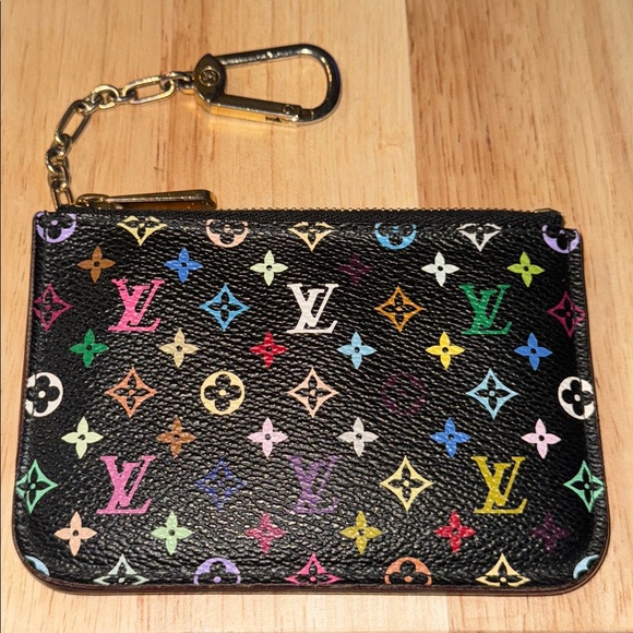 Louis Vuitton Black Multicolor Monogram Key Holder murakami key cles clea charm - Picture 1 of 11